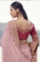 Peach Tissue silk jacquard embroidered wedding saree 8608