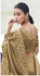 Beige Gold Banarasi silk jacquard embroidered wedding saree 8610