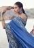 Blue Pure satin silk with jacquard embroidered wedding saree 8601