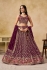Maroon georgette a line sequinsembroidered lehenga choli 5334b