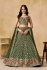 Green georgette a line sequinsembroidered lehenga choli 5334C