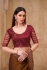 Deep Gold and Maroon twinkle satin silk embroidered saree with blouse 32015