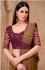 Deep Gold and Maroon twinkle satin silk embroidered saree with blouse 32015