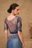 Metal blue Satin Crush georgette embroidered saree with blouse 32007