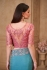 Dusty blue and rose crushed satin georgette embroidered saree with blouse 32016