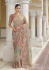 Pure smooth zari silk shaded beige peach embroidered saree with blouse 8101