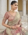 Pure smooth zari silk shaded beige peach embroidered saree with blouse 8101