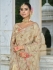 Pure smooth zari silk beige gold embroidered saree with blouse 8102