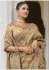 Pure smooth zari silk dusty green printed and embroidered saree with blouse 8103