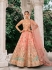 Coral Peach Ziraf Viscous Silk sembroidered wedding lehenga choli 7915