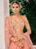 Coral Peach Ziraf Viscous Silk sembroidered wedding lehenga choli 7915