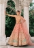 Coral Peach Ziraf Viscous Silk sembroidered wedding lehenga choli 7915
