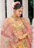 Mustard Yellow and peach Ziraf Viscous Silk sembroidered wedding lehenga choli 7914