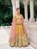 Mustard Yellow and peach Ziraf Viscous Silk sembroidered wedding lehenga choli 7914