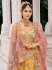 Mustard Yellow and peach Ziraf Viscous Silk sembroidered wedding lehenga choli 7914