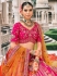 Rani Pink and Orange Raw Silk sembroidered wedding lehenga choli 7905