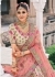 Beige and Peach Tissue Zari sembroidered wedding lehenga choli 7908