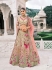 Beige and Peach Tissue Zari sembroidered wedding lehenga choli 7908