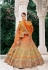 Orange and Yellow Tissue Zari sembroidered wedding lehenga choli 7901