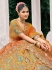 Orange and Yellow Tissue Zari sembroidered wedding lehenga choli 7901