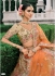 Beige Gold and Orange Tissue Zari sembroidered wedding lehenga choli 7903