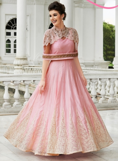 Pink colour anarkali clearance