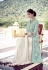 Sky blue and white faux georgette palazzo kameez