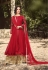 Red color georgette party wear palazzo kameez
