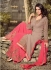 Beige and pink georgette party wear palazzo kameez