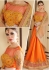 Beige and orange designer party wear saree
