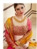 Yellow and pink designer party wear saree