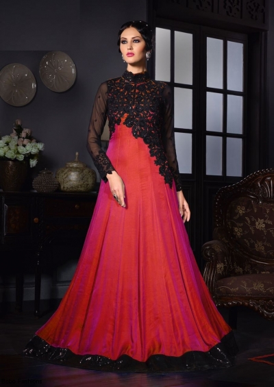 Pink color silk two tone party wear salwar kameez