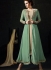 Pista green color georgette and lycra party wear anarkali kameez