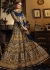 Navy blue banarasi wedding wear anarkali