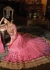 Pink color bangalori silk and net wedding wear anarkali