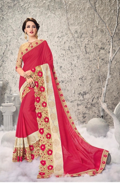Party-wear-Red-7-color-saree