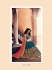 Party-wear-TealBlue-Orange-Pink-color-saree