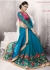 Party-wear-cyan-blue-color-saree