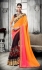 Party-wear-orange-pink-brown-color-saree