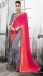 Party-wear-grey-pink-orange-color-saree