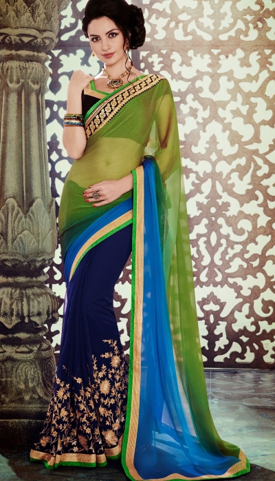 Party-wear-Green-Blue-5-color-saree