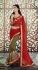 Party-wear-Orange-Mehndi-Green-color-saree