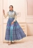 Gauhar khan blue and white color party wear salwar kameez