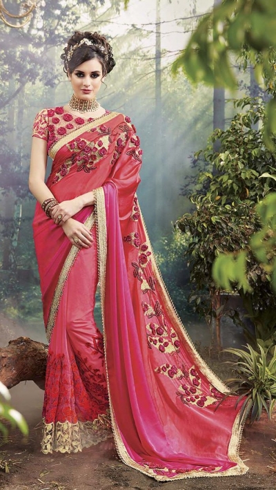 Heavy work party wear saree 2025