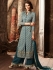 Green color georgette straight cut kameez