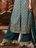 Green color georgette straight cut kameez