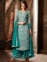 Green color georgette straight cut kameez