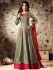 Grey color pure soft silk party wear anarkali kameez