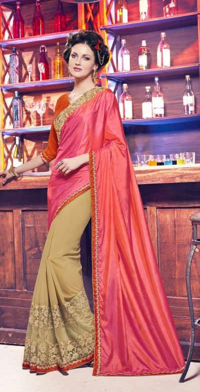 Party-wear-beige-red-11-color-saree