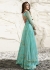 Shilpa shetty turquoise color raw silk and net party wear anarkali